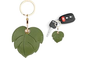 Tolmaiertu Leather Case Holder for Apple Airtag, Protective Air Tag Cover with Keyring Ring, Scratch-Resistant Airtags Case for Key Fob