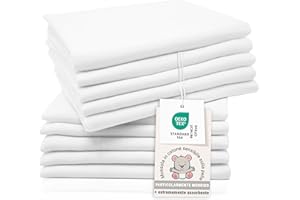 ZOLLNER 10 mussole in 80x80 cm - dodò in cotone - sensibili sulla pelle - ultra morbidi e super assorbenti - lavabili a 95°C - bianco