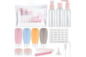 VARHHUXHA 14 Piezas Botellas de Viaje, Contenedores de Viaje, Recipientes de Recargables para Accesorios Champús, Lociones, Cosmético, Gel de Ducha