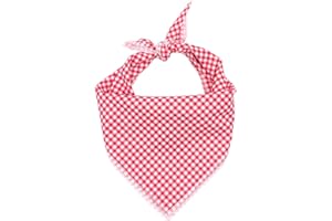 ARING PET Hunde-Bandana, dreieckiger Lätzchen-Schal aus Baumwolle, weich, bequem, rot kariert, für kleine bis große Hunde und Katzen