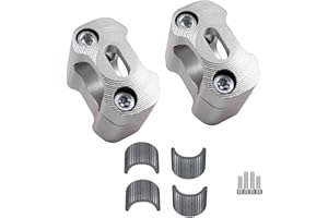 Adsspro Universal Motorcycle 1-1/8"(28mm) 7/8" (22mm) CNC Aluminum Handlebar Handle Risers Adjustable Fat Bar Mount Clamps For EXC KLX KXF YZF CRF XR SX SXF YZ Motorbike Dirt Pit Bike (silver)