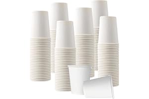 DETERMONDO Bicchieri in Carta 180 ml, 500 Pezzi, Bianchi, Monouso Compostabili, Ecologici e Biodegradabili, Per Acqua, Resistenti per Bevande Fredde e Calde, Ideali per Eventi, Feste, Catering