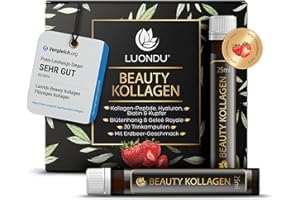 ‎LUONDU Luondu Beauty Kollagen Trinkampullen mit Hyaluronsäure (30 Ampullen mit 2500mg Kollagen) I Mit Biotin, Kupfer & Vitamin C, Blütenhonig & Gelée Royale