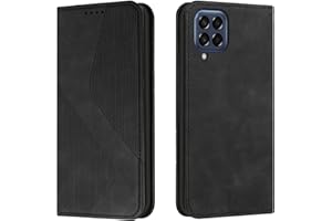 Mo-Somnus Kompatibel mit Samsung Galaxy M33 5G Hülle, Schutzhülle Samsung M33 5G, Magnet PU Leder Tasche Handyhülle Samsung M33 5G, Klappbar Samsung Galaxy M33 5G Brieftasche Klapphülle (Schwarz)