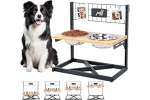 SIAIRO Mangiatoia per cani rialzata Mangiatoia per cani rialzata Ciotole rialzate regolabili in acciaio inossidabile per cani di taglia grande Gatti 40x40x24cm