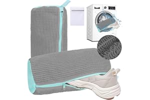 HUIJUTCHEN 2 sacchetti per il lavaggio delle scarpe, per la biancheria, per scarpe, per la biancheria, con chiusura lampo, per la lavatrice (Grey)
