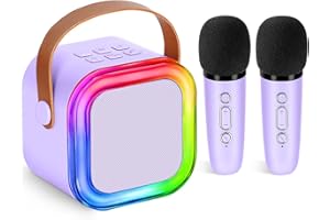 TANGANAN Karaoke Machine for Kids Adults,Mini Portable Karaoke Microphone Bluetooth Speaker Player with Sponge Covers Gifts Toys for Girls 4, 5, 6, 7, 8, 9,10 +Year Old Birthday Home Party (Purple)