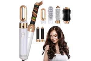 ‎CATCHLUCK CATCHLUCK Powerful Airstyler 6 in 1, Hair Styler Haarstyler Set mit Rundbürstenföhn, Warmluftbürste, Lockenstab Automatisch, Glättbürste