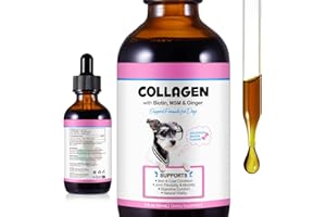 CIAIPLW Colágeno para Perros, Suplemento para la Piel y el Pelo, Alivio del Picor para Perros Fortalecimiento de Las Articulaciones, Flexibilidad y Movilidad, Suplemento para Caderas, 60ML