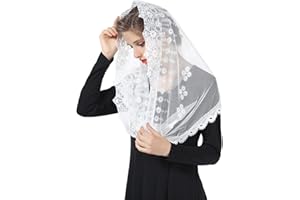 BEAUTELICATE Velo Di Pizzo Da Sposa Chiesa Cattolica Messa Infinito Mantila Sciarpa Copricapo In Latino Nero Bianco V109