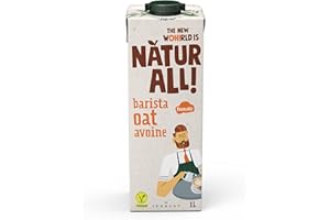 IPARLAT NATUR ALL | Barista Oat Drink 1L - Silky Foam & Barista Quality for Coffee, Whole Grain, With Calcium & Vitamins, 100% Plant-Based, Dairy Free, Eco-Friendly Packaging (6 Pack)