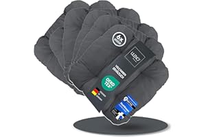 ‎LILENO HOME LILENO HOME 6er Set Stuhlkissen Anthrazit (38x38x8 cm) - Sitzkissen für Gartenstuhl, Küche oder Esszimmerstuhl - Bequeme UV-beständige Indoor u. Outdoor Stuhlauflage als Stuhl Kissen