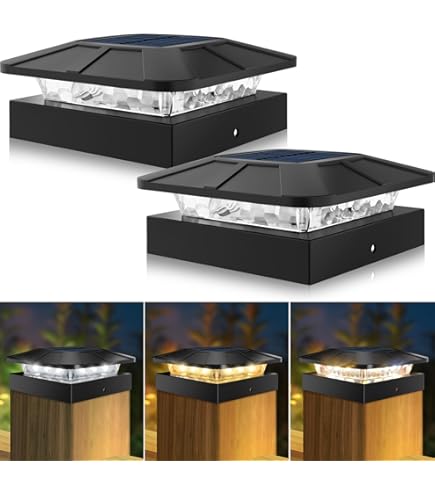 Outdoor Solar Post Light Modern LED Fence Deck Cap Light Solar Pillar