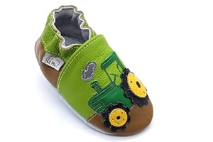 LEPEPPE - Scarpine in Pelle Prima infanzia - Pantofole Babucce - Neonato - Nido - Materne Danza - Primi Passi fino al 34/35 !! Trattore