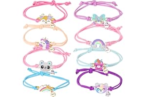 Maeoetty 8Pcs Girl Bracelets Toddler Beaded Bracelets Girls Party Favors Toddler Bracelets for Girls Charm Bracelets Charm Bracelets Kids Unicorn Jewellery for Girls Women