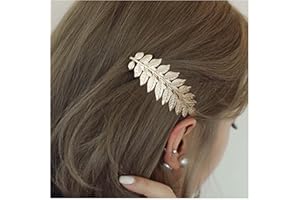 Dervivea Vintage Leaves Hair Clips Gold Leaf Hair Pin Bohemian Leaf Hair Clip Greek Goddess Hair Clip Barrette Metal Leaf Hair Clip Decorative Hair Accessories for Women and Girls