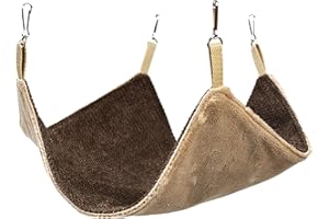 BORN2REST Hängematte für Chinchillas, Mäuse, Ratten, Kaninchen, Meerschweinchen, Kleintier, bequemes Bett, DREI Größen 45 und 30 und 20 Lauren Design (30cm x 30cm, Braun)