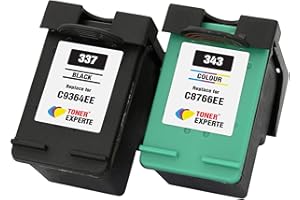 TONER EXPERTE® Sostituzione per HP 337 343 2 Cartucce d'inchiostro compatibili con Photosmart 2500 2570 2573 2575 C4100 C4110 C4140 C4150 C4180 D5160 8049 Officejet 6300 6310 6313 6315 | Alta Capacità