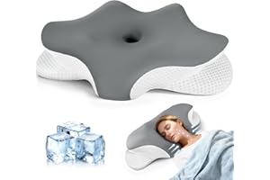 ‎JUOIFIP JUOIFIP Nackenkissen Kopfkissen, Memory Foam Kissen, Ergonomisches Kopfkissen für Seiten, Rücken, Bauchschläfer mit 2abnehmbarem Bezug, Grau