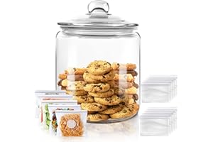 MASTERTOP Barattolo per Biscotti in Vetro 3,9L con Coperchio Ermetico, Barattole in Vetro Spesso e Resistente per Conservare di Farina, Dolci e Altri Alimenti