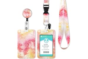 COCHIE Porta Badge da Collo, Portabadge Collo Retrattile per Porta Badge Identificativo,Ufficio Scuola