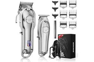 SUPRENT Tondeuse Cheveux Professionnelle - Tondeuse Barbe électrique, Tondeuse à Cheveux Sans Fil, Rechargeable, Kit de Toilettage pour Hommes/Femmes/Enfants（Argent）