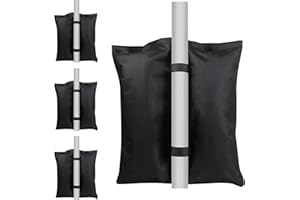 ZHSX Juego de 4 Pesas para Tiendas de Campaña, Tarea Pesada Pesas para Tiendas de Campaña, Bolsas de Pesas para Cenador para Tienda de Campaña con Dosel Emergente, Sombrilla de Patio y Trampolines, Negro