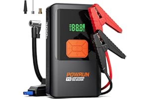 Powrun P8 Jump Starter with Air Compressor, 3000A Battery Jumper Starter Portable Jump Box (Up to 7.5L Diesel /9.0L Gas Engines) with 150 PSI Tire Inflator, 12V Car Jumper Starter with Carry Case