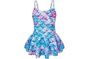 AmzBarley Girls Swimming Costume Girls Swimsuit Kids 1 Piece Mermaid Swimwear Bathing Suit