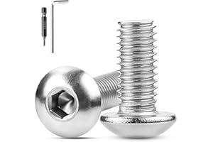 XRXYMQ 120 Stück Linsenkopfschrauben M3x8 mm Flachkopfschrauben Innensechskant 304 Edelstahl Schrauben Rundkopfschrauben Vollgewinde Maschinenschrauben für Möbeleinbau Holz Montage