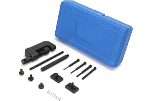 Motorcycle Chain Breaker Tool with C Frame, 3 Anvils & 4 Brake Tips - Motorbike Chain Link Repair & Removal Tool for Dirtbike, Fit for Cam Chains Sizes 25 to 630, Chains Splitter Set