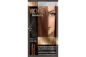 VICTORIA BEAUTY Lot de 6 shampooings colorants - Traitement kératine - Sans ammoniaque (Noisette)