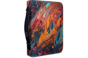 Kuiaobaty Fluid Art Bible Étui avec marque-page, pochette de protection colorée pour ordinateur portable, roman, cuir synthétique, taille L
