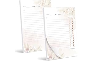 BIROYAL Set di 2 blocchi da 100 fogli, formato A6 To Do con pagine forate, blocco note per elenchi, note e liste della spesa