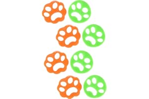 Plemont Juego de 8 eliminadores de pelo para mascotas, naranja y verde, reutilizables, para quitar el pelo de animales, para lavar el pelo de perro, elimina el pelo en la secadora y la lavadora