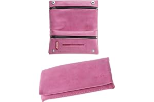 HIBRON Porta tabacco Borsello in vera pelle (58105 Rosa)