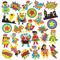 8 Planeurs Superhéros à Colorier - En Polystyrène - 17cm - Activité Manuelle Enfants - Lot De 8 Modèles