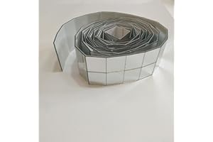 MEYA Lot de 250 rouleaux de carreaux de miroir reflechissant en verre de 2 cm pour travaux manuels, mini carreaux de miroir carrés de 1,9 cm pour mur (miroir argenté, 2,5 mètres)