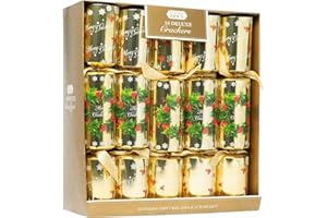 GENERIC Deluxe Christmas Crackers with Unique Designs and Festive Surprises 10 x 14” | Harmless Holiday Party Essentials for Family Gatherings, Fun Presents, and Celebrations (LUXURY GOLD FOILED)