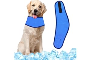 Elbourn Dog Cooling Collar, Dog Cooling Bandana, Cooling Collar for Dogs Summer, Breathable Scarf Dog for Dog, Cat (Large)