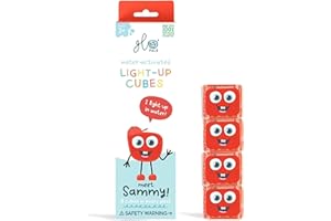 Glo Pals, Set 4 Cubi Luminosi Sammy, Giochi da Bagnetto per Bambini da 3 Anni di Età, Aiuta lo Sviluppo Sensoriale e Cognitivo, con Illuminazione Automatica, Rosso