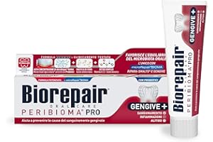Biorepair, Dentifricio Peribioma Pro Gengive +, Combatte il Sanguinamento Gengivale, Infiammazioni e Alitosi, Con MicroRepair e Probiotici, Per l'Equilibrio del Microbiota Orale,75ml
