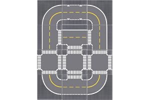 Etarnfly 12 tiles set for city streets, road plates compatible with all common brands, 4 curves/3 T-junction/2 straight/3 jun