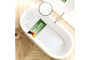 SilverRack Alfombrilla de baño 100x40 cm (transparente) – Alfombrilla antideslizante para bañera sin BPA para niños y bebés, resistente al moho y lavable a máquina, alfombrilla de baño antideslizante