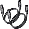 Cable Matters 2-Pack Male to Female XLR Microphone Cable 3 Feet-Black