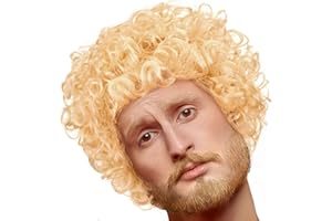 BALINCO Peluca Cupido rubia rizada | Peluca Angel | Angel del Amor | Peluca Angel | Peluca Rizada | Carnaval Fiesta Halloween