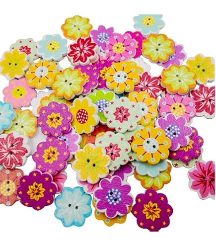 Lot De Boutons à Coudre - 30g (env. 115 Pièces) - Diamètre 9-18 Mm - Assortiment De Formes (Cœur, Fleur...) - Tonalités Orangées, DIY, Couture, Scrapbooking