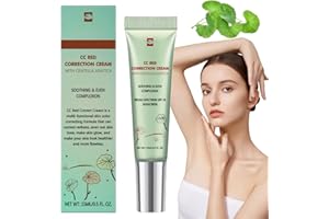 JINJIAR CC Red Correct With Centella Asiatica - Color Correcting Lightweight Skin Perfector Cream, Tinted Moisturizer With SPF 25, Full Coverage Foundation and Sunscreen