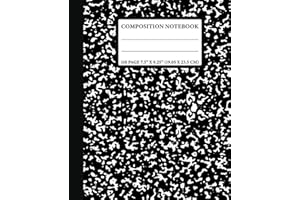 Composition Notebook: Black and White Marble Style Wide Ruled, Lined Paper ,9.75 X 7.5 Inch (19.05 X 23.5 Cm) ready to use for school