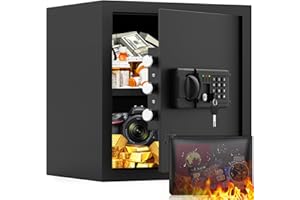 SANFNZ 40L Safe Tresor für Zuhause, Feuerfester Tresor mit Zahlenschloss, Alarmanlage und Lautlos-Modus, Anti-Theft Schranktresor für Geld, Dokument, Medizin and Wertgegenstände